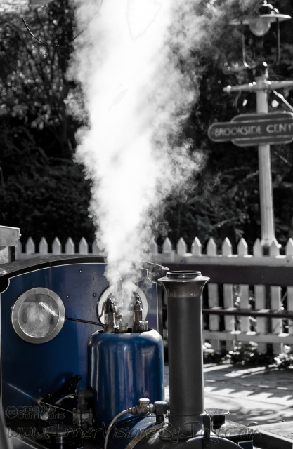 Color blend of a billowing steam engine