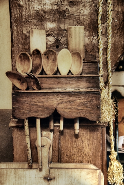 Old Fasioned Wooden Spoon Rack