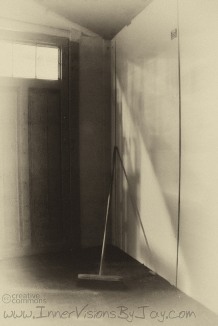 La Ginestra Broom inside of an empty storage shed
