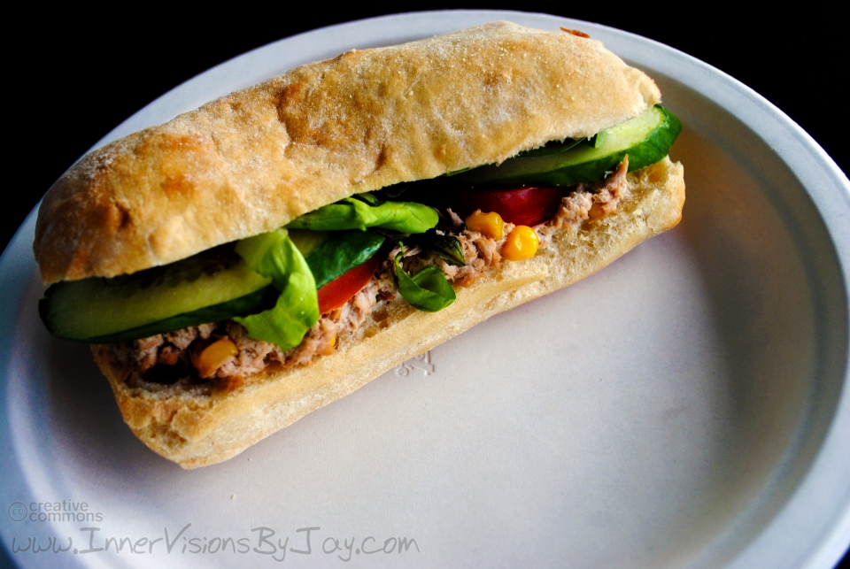 Tuna Salad Sandwich on white plate