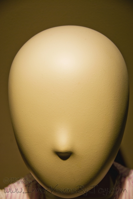 Tabla Rosa Creepy child mannequin with no eyes or mouth