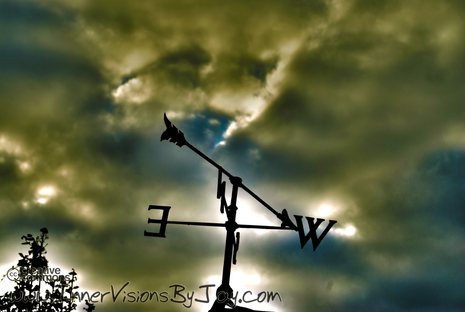 Weathervane at dusk